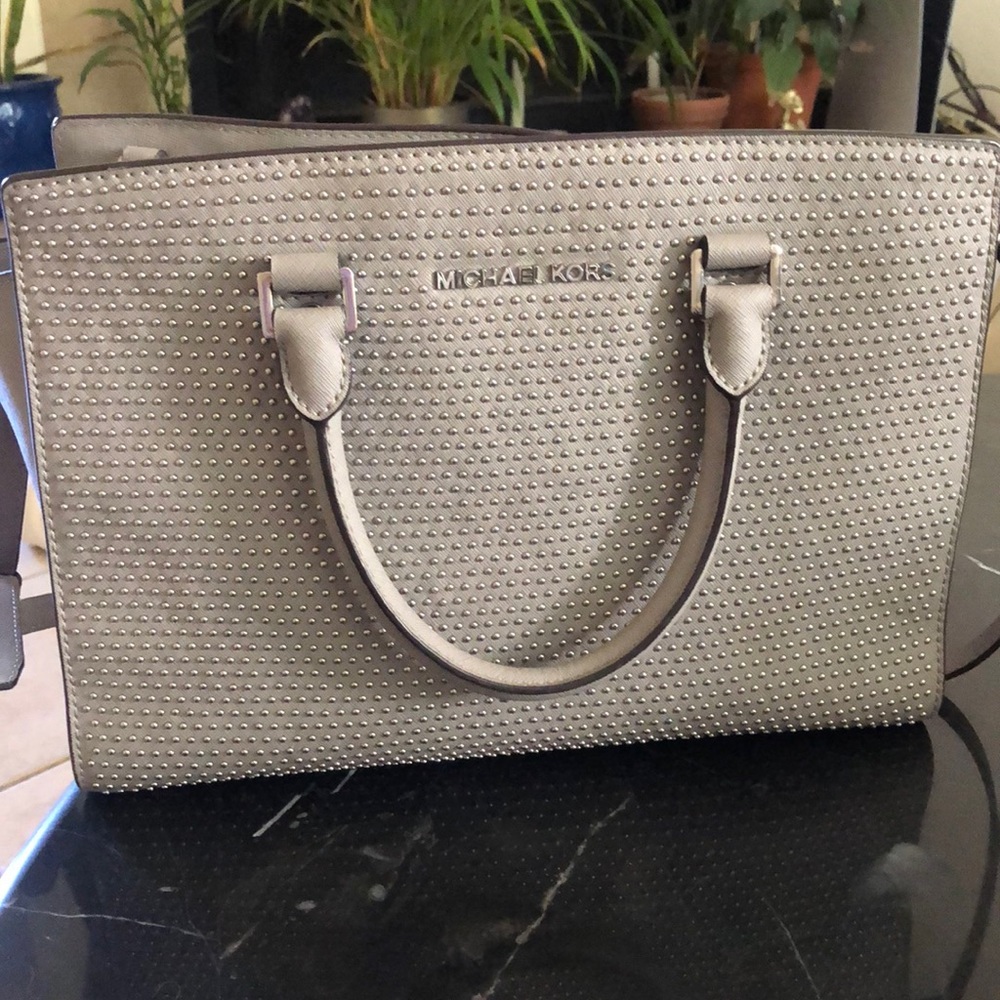 COPY - Michael Kors gray leather satchel
